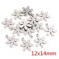 Pendenti a fiore in acciaio inossidabile lucido per creazione gioielli fai da te - Stile Fiore a sei petali (P1-48)