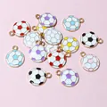 Pendentifs de football en émail coloré et alliage doré pour la création de bijoux DIY - Mélange Aléatoire