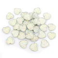 Pendentifs cœur blancs irisés de 12 mm avec paillettes pour la création de bijoux - Vert foncé / 12 Mm (025 G Par Pièce)