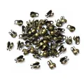 Antique bronze clamshell bead tips for jewelry making and DIY necklaces - 1.5mm / Bronze