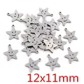 Ciondoli a stella con faccina sorridente in acciaio inox 12x11mm per gioielli DIY - Stile Stella Faccina Sorridente (R8-48)