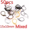 50pcs mixed color 15x10mm french earring hooks and leverback ear wires for DIY jewelry - Leverback Earring Hook (M6-33)