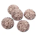 Set of 5 rose gold circular druzy cabochons with sparkling glitter finish for DIY jewelry - Rose Gold