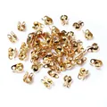 Polished golden stainless steel double-cup end covers for DIY jewelry making - 1.5mm / KC Gold