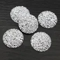 20mm silver round resin cabochon with glittering starry drill texture for DIY jewelry - 20mm / Silver