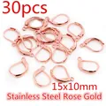 30pcs 15x10mm rose gold leverback ear hooks in stainless steel for DIY earring making - Leverback Earring Hook (L4-23)