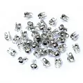 Silver-plated metal double calotte end crimp beads for jewelry making diy crafts - Rhodium