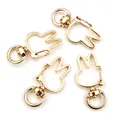 Golden bunny shaped swivel spring clasp hardware for DIY keychains and bags - Rabbit / KC Gold