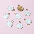Pendentifs de football blancs et dorés en alliage pour création de bijoux artisanaux - Blanc