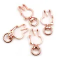 Rose gold rabbit shape swivel lobster clasp metal keychain accessories for DIY crafts - Rabbit / Rose Gold