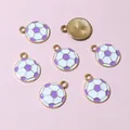 Pendentifs football en émail violet et doré pour la création de bijoux DIY et accessoires - Violet