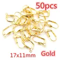 Bulk pack of 50pcs gold plated lever back earring hooks 17x11mm for DIY jewelry making - Leverback Earring Hook (N5-45)