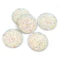 Flat round resin crystal rhinestones with iridescent AB coating for jewelry making - 20mm / Aurora Crystal