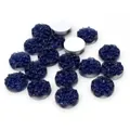 Cabochon druzy rond bleu profond à dos plat pour la création de bijoux DIY et artisanat - 8mm / Bleu marine