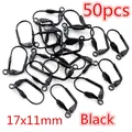 50pcs black leverback ear wires 17x11mm for DIY earring making jewelry findings - Leverback Earring Hook (N5-46)