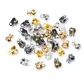 DIY jewelry making bead tips in multiple metallic colors like gold silver and bronze - Random Mixed
