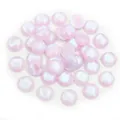 Close-up of 12mm iridescent light pink resin cabochons for DIY jewelry making - Light Pink