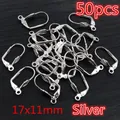 50 pieces of 17x11mm silver lever back earring hooks for DIY jewelry making - Leverback Earring Hook (N5-47)