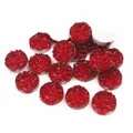 Cabochons druzy rouges à dos plat avec texture cristalline pour la création de bijoux DIY - 8mm / Rouge