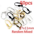 Pack of 50 mixed color 17x11mm copper French ear hooks for DIY earring making - Leverback Earring Hook (Z6-20)