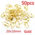 50 pieces of 20x10mm gold-plated lever back earring hooks with flower detail for DIY - Leverback Earring Hook (With Flower Decor) (N5-39)