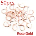 50pcs of rose gold lever-back earring hooks for DIY jewelry making and crafts - Leverback Earring Hook (N7-37)