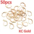50-piece set of bulk KC gold leverback earring hooks for DIY jewelry making - Leverback Earring Hook (M6-36)