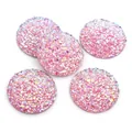 Pink resin druzy glitter round flatback charms for DIY jewelry and ear accessories - Light Purple
