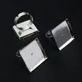 Adjustable silver square ring base settings for DIY jewelry making and resin crafts - Silver