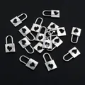 Polished silver alloy heart-shaped cutout padlock pendants for DIY jewelry making - Antique Silver