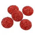 Rode 20mm ronde resin druzy cabochons met glittertextuur voor handgemaakte sieraden - Karmijnrood