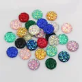 12mm faceted round resin cabochons with pineapple texture for DIY jewelry making - Random Mixed