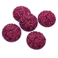 Five pieces of 20mm round magenta resin druzy cabochons for DIY jewelry making - Dark Red