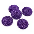 Five pieces of dark purple round druzy resin flatback stones for DIY jewelry making - Dark Purple