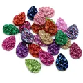 Gemmes en résine goutte 10x14mm avec surface cristalline texturée pour bijoux DIY - 10x14mm / Mélange Aléatoire