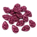 Cabochons en résine druzy goutte rose pourpre avec texture cristalline scintillante - 10x14mm / Violet Rose