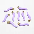 Lavender purple cornicedo pepper pendant charm with gold plating for jewelry DIY - Purple