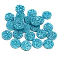 Bright blue round druzy resin cabochon with sparkling crystal texture for DIY jewelry - S / Bright Blue
