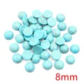 Himmelblaue 8mm synthetische Türkis-Perlen mit Marmortextur für DIY-Schmuckherstellung - 8mm Rund