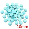10mm Himmelblauer Türkis Cabochon mit braunem Netzmuster für DIY Schmuckherstellung - 10mm Rund