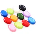 Polished 18x25mm oval resin cabochons with cat eye effect in various vibrant colors - Random Mixed