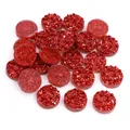 Cabochon tondi in resina druzy rosso brillante con retro piatto per gioielli fai-da-te - S / Rosso