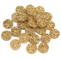 Cabochon tondi in resina dorata scintillante per creazione di gioielli fai-da-te - S / Oro