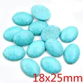 Platte ovale synthetische turkoois stenen 18x25mm met blauw webpatroon voor DIY sieraden maken - 18x25mm Ovaal