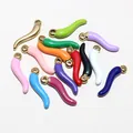 Colorful enamel chili pepper pendants in gold plating for DIY jewelry making - Random Mixed