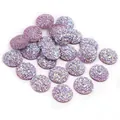 Cabochon tondi in resina druzy color lavanda con retro piatto per gioielli fai da te - 8mm / Viola Druzy