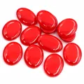 Polished red oval resin cabochon beads for DIY jewelry making and flatback settings - Bright Red Style (I1-31)