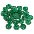 Cabochon in resina druzy verde smeraldo con glitter per la creazione di gioielli DIY - S / Verde Smeraldo
