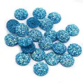 Cabochon rotondi in resina blu scuro con trama glitterata per gioielli fai-da-te - 8mm / Blu Profondo Druzy