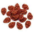 Cristaux de résine en forme de poire brun rouge foncé avec effet de texture drusy - 13x18mm / Brun Rougeâtre